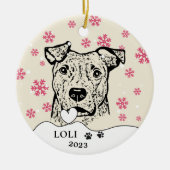 Personalisierte-Hund- Zeichn Keramik Ornament (Vorne)