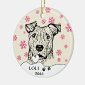 Personalisierte-Hund- Zeichn Keramik Ornament (Links)