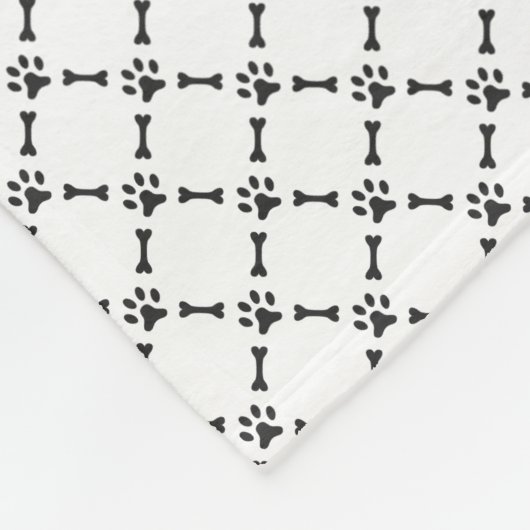 Personalisierte Hündchen-Schwarzweiss-Decke Fleecedecke (Ecke)