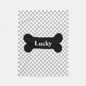 Personalisierte Hündchen-Schwarzweiss-Decke Fleecedecke (Vorderseite)