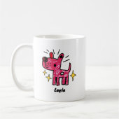 Personalisierte Hunde-Doodle-Kunst Kaffeetasse (Links)