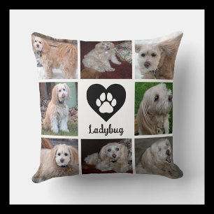 Personalisierte Hunde-Fotocollage mit individuelle Kissen