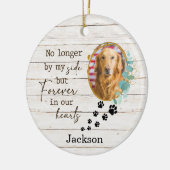 Personalisierte Hunde-Gedenkpfade druckt Foto Keramik Ornament (Links)