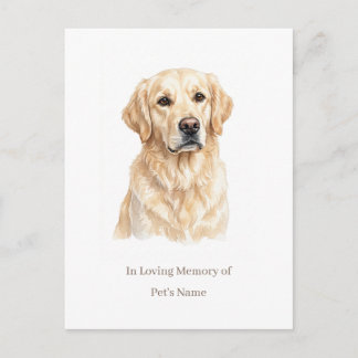 Personalisierte Hunde-Gedenkpostkarte mit editierb Postkarte