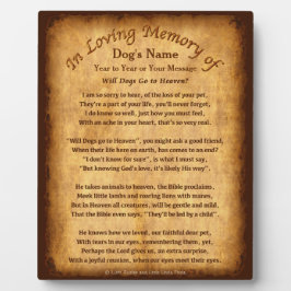 Personalisierte Hunde gehen zu den "Heaven Poem Pl Fotoplatte