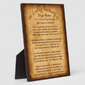 Personalisierte Hunde gehen zu den "Heaven Poem Pl Fotoplatte (Seite)