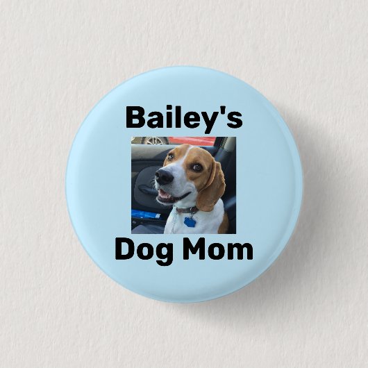 Personalisierte Hunde-Mama Button (Vorderseite)
