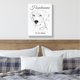 Personalisierte Hunde One Line Art Weimaraner Leinwanddruck