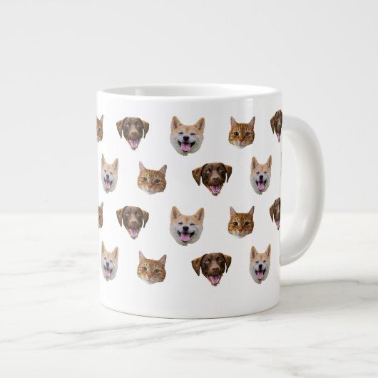 Personalisierte Hunde Tasse, Hunde Katze Mama Gesc Jumbo-Tasse (Vorderseite Rechts)
