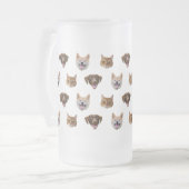 Personalisierte Hunde Tasse, Hunde Katze Mama Gesc Mattglas Bierglas (Vorderseite Links)