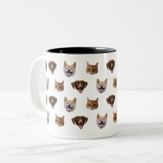 Personalisierte Hunde Tasse, Hunde Katze Mama Gesc Zweifarbige Tasse (Vorderseite Links)