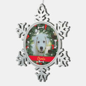 Personalisierte Hunde Weihnachten Schneeflocken Zinn-Ornament (Rechts)