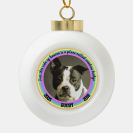 Personalisierte Hundebrücke - Gedenkfeier Rainbow  Keramik Kugel-Ornament