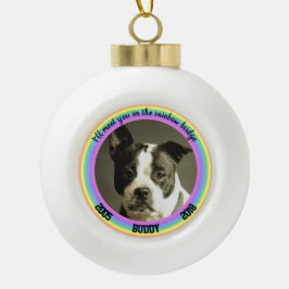 Personalisierte Hundebrücke - Gedenkfeier Rainbow  Keramik Kugel-Ornament