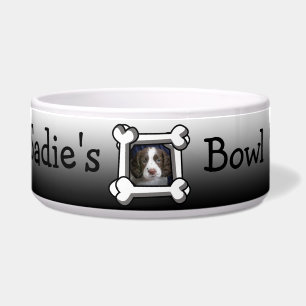 Personalisierte HundeFoto-Schwarz-Tatzendrucke Napf