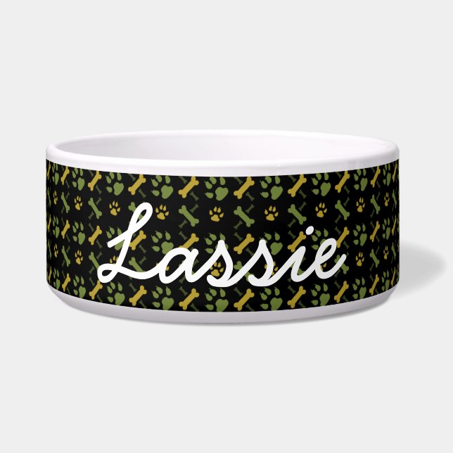 Personalisierte Hundefutter GreenDog-Prints, Knoch Napf (Vorderseite)