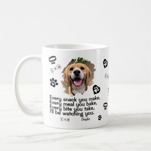 Personalisierte Hundegesicht Foto Tasse - Funny Mu (Links)