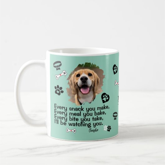 Personalisierte Hundegesicht Foto Tasse - Funny Mu (Links)