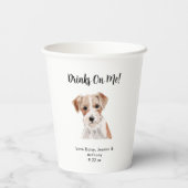 Personalisierte Hundehochzeit Pappbecher (Rückseite)