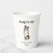 Personalisierte Hundehochzeit Pappbecher (Rückseite)