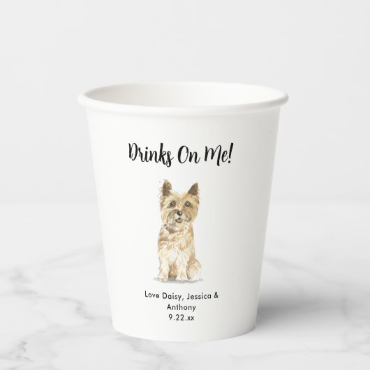 Personalisierte Hundehochzeit Pappbecher (Vorderseite)