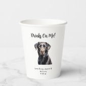Personalisierte Hundehochzeit Pappbecher (Rückseite)