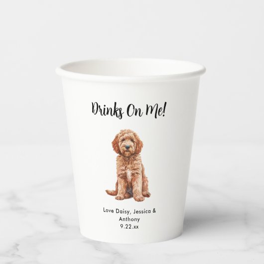 Personalisierte Hundehochzeit Pappbecher (Vorderseite)