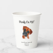 Personalisierte Hundehochzeit Pappbecher (Rückseite)