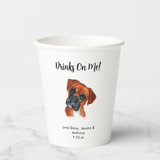 Personalisierte Hundehochzeit Pappbecher (Vorderseite)