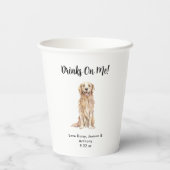 Personalisierte Hundehochzeit Pappbecher (Rückseite)