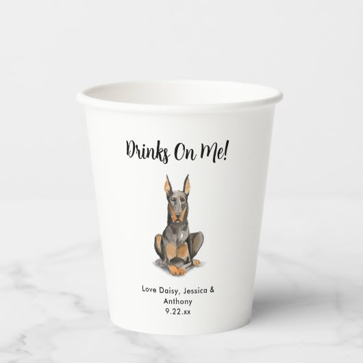 Personalisierte Hundehochzeit Pappbecher (Vorderseite)