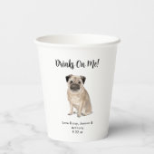Personalisierte Hundehochzeit Pappbecher (Rückseite)