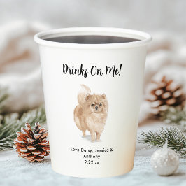 Personalisierte Hundehochzeit Pappbecher