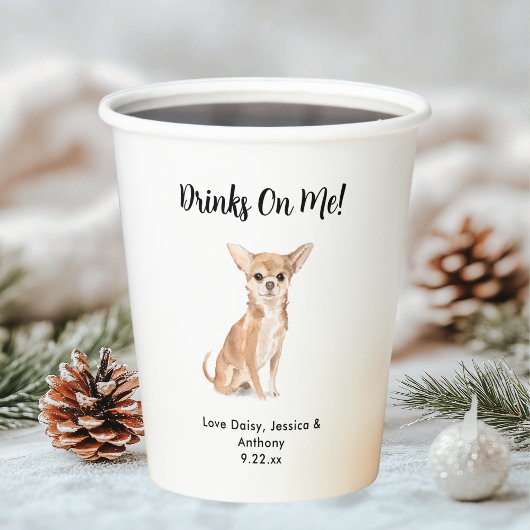 Personalisierte Hundehochzeit Pappbecher