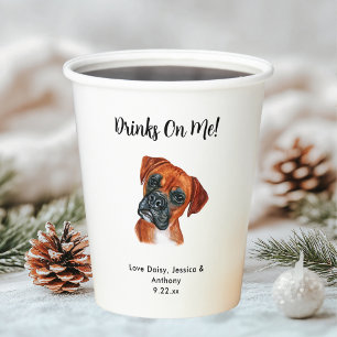 Personalisierte Hundehochzeit Pappbecher