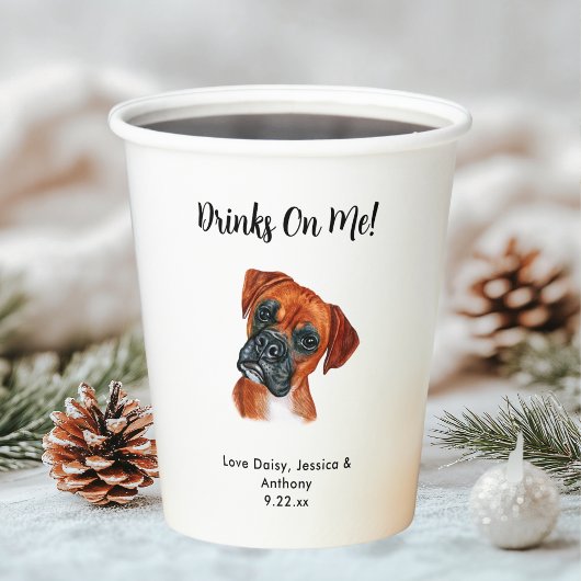 Personalisierte Hundehochzeit Pappbecher