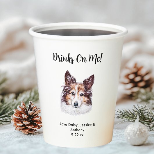 Personalisierte Hundehochzeit Pappbecher