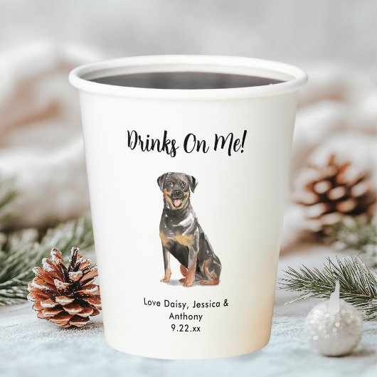 Personalisierte Hundehochzeit Pappbecher