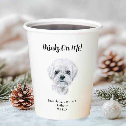 Personalisierte Hundehochzeit Pappbecher