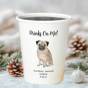 Personalisierte Hundehochzeit Pappbecher