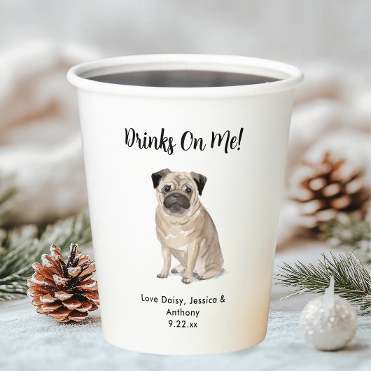 Personalisierte Hundehochzeit Pappbecher