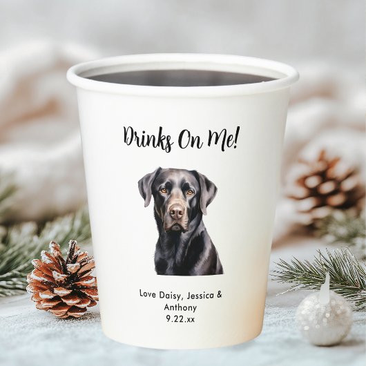 Personalisierte Hundehochzeit Pappbecher