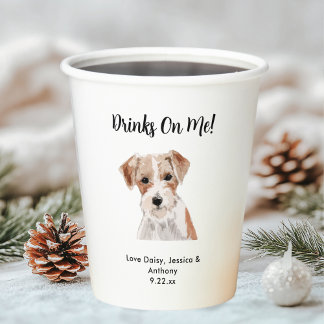 Personalisierte Hundehochzeit Pappbecher