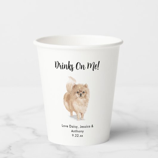 Personalisierte Hundehochzeit Pappbecher (Vorderseite)