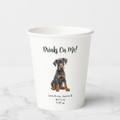 Personalisierte Hundehochzeit Pappbecher (Rückseite)