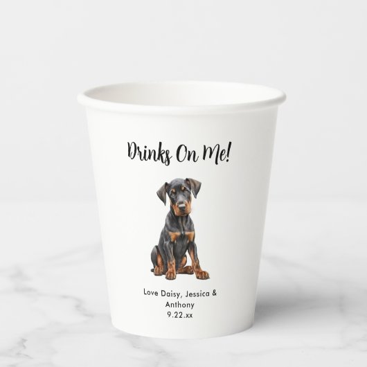 Personalisierte Hundehochzeit Pappbecher (Vorderseite)