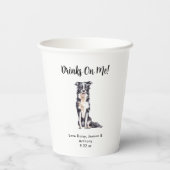 Personalisierte Hundehochzeit Pappbecher (Rückseite)