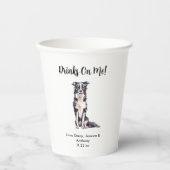 Personalisierte Hundehochzeit Pappbecher (Vorderseite)