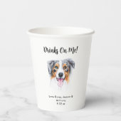 Personalisierte Hundehochzeit Pappbecher (Rückseite)