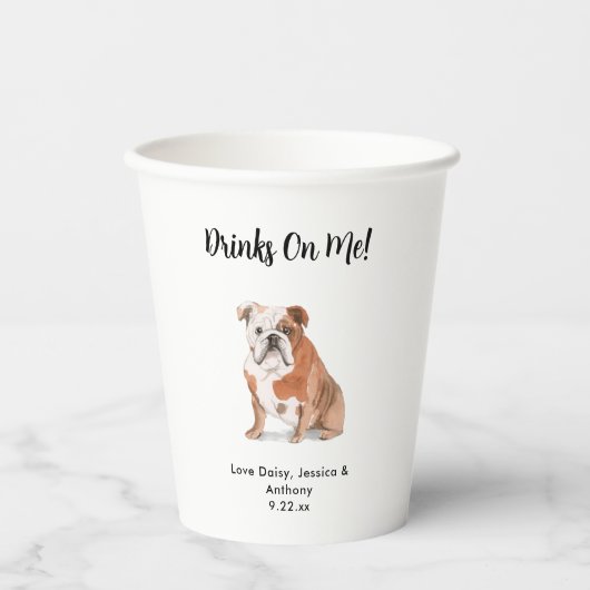 Personalisierte Hundehochzeit Pappbecher (Vorderseite)
